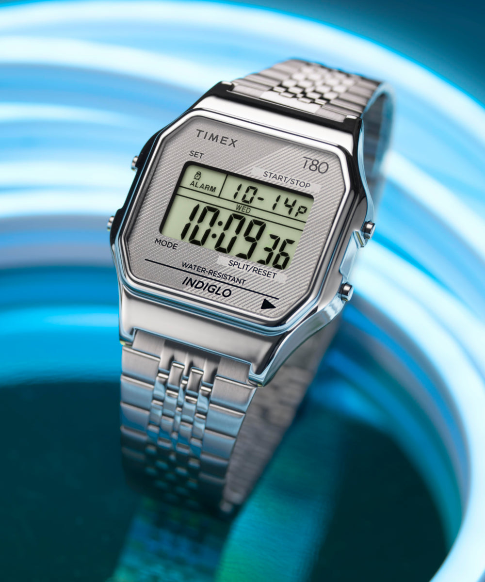 Timex T80 34mm Stainless Steel Bracelet Watch