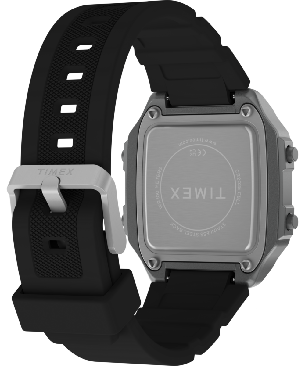 World Time Digital 40mm Resin Strap Watch