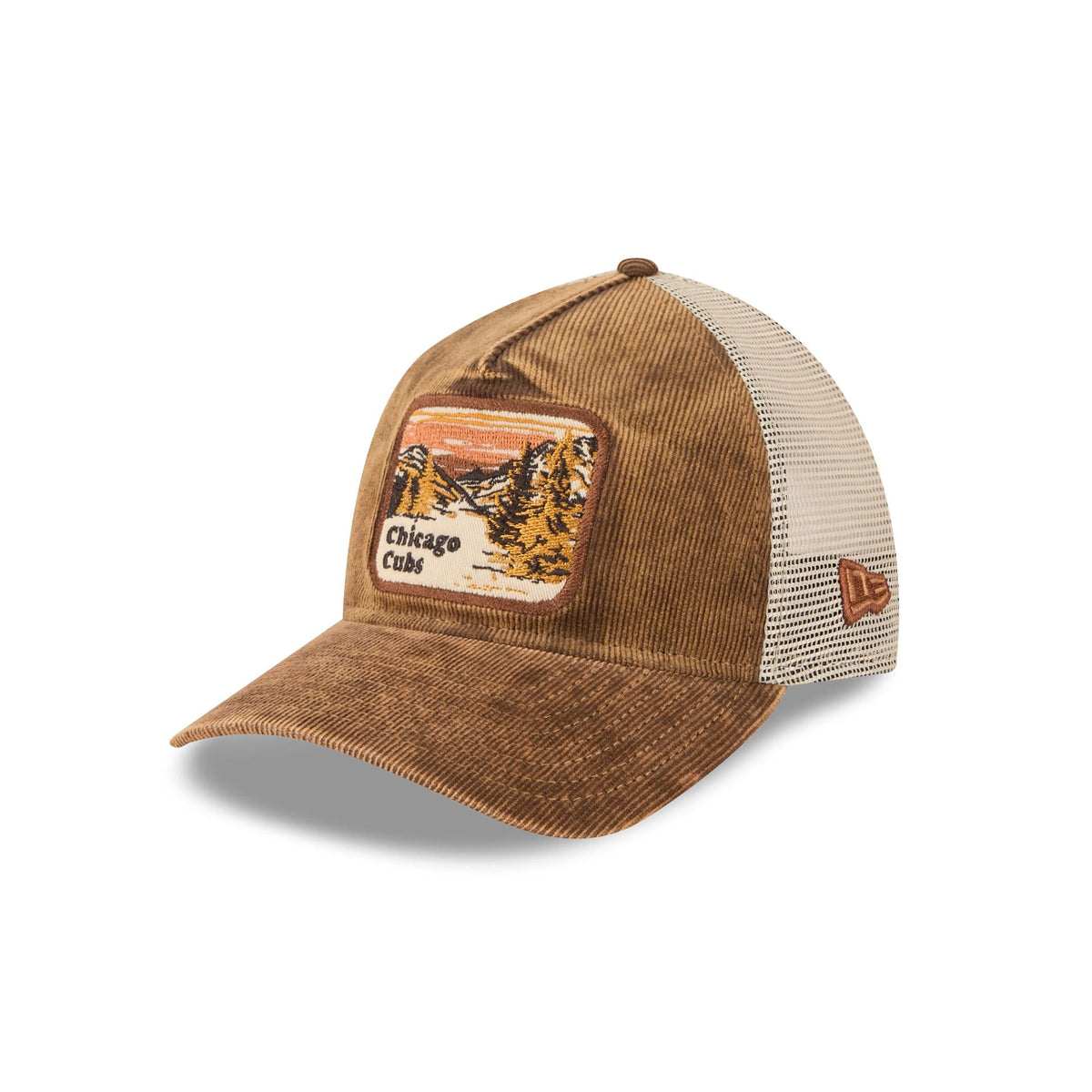 Chicago Cubs Vintage Landscape Brown 9TWENTY A-Frame Trucker Hat