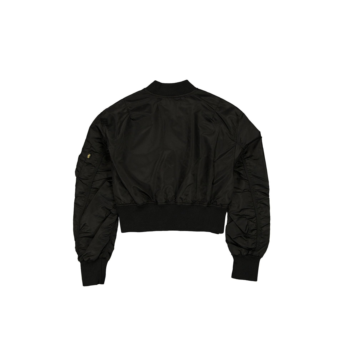 Alpha Industries x San Francisco 49ers Black and Gold Women's Cropped L-2B Bomber Jacket