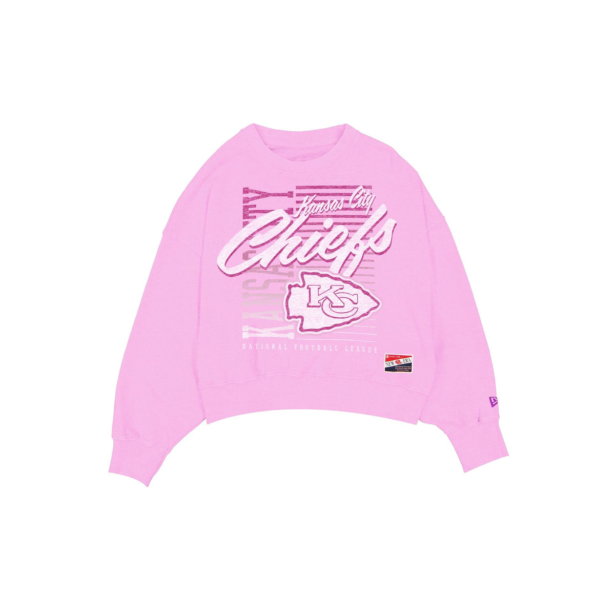 Kansas City Chiefs Throwback Women's Washed Pink Crewneck