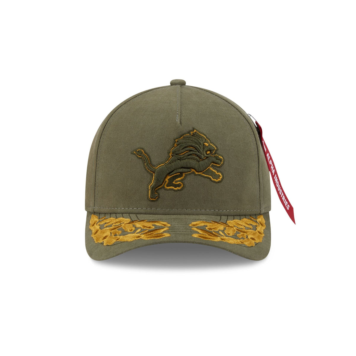 Alpha Industries x Detroit Lions Olive Green 9FORTY M-Crown A-Frame Snapback Hat
