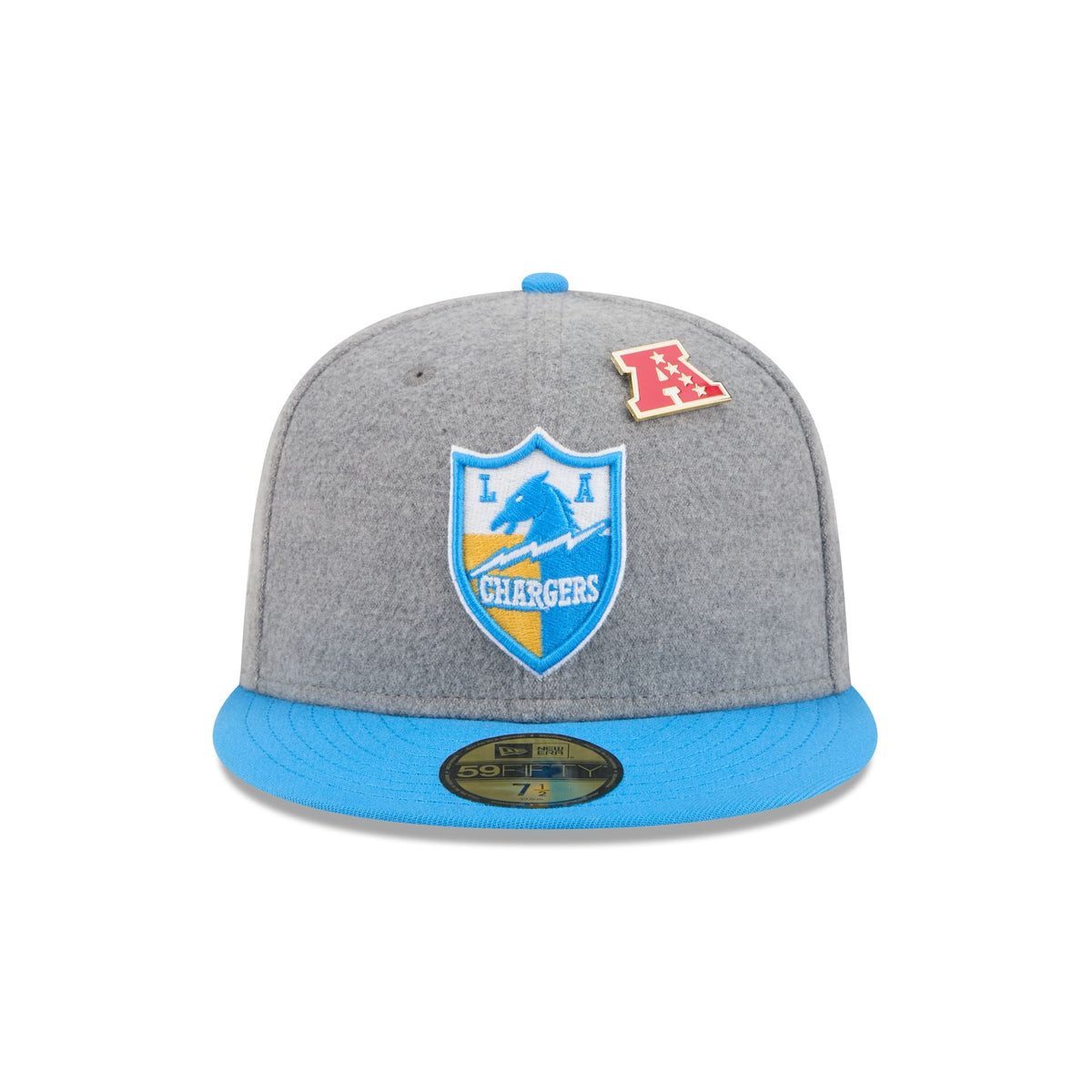Los Angeles Chargers Heather Gray Wool 59FIFTY Fitted Hat