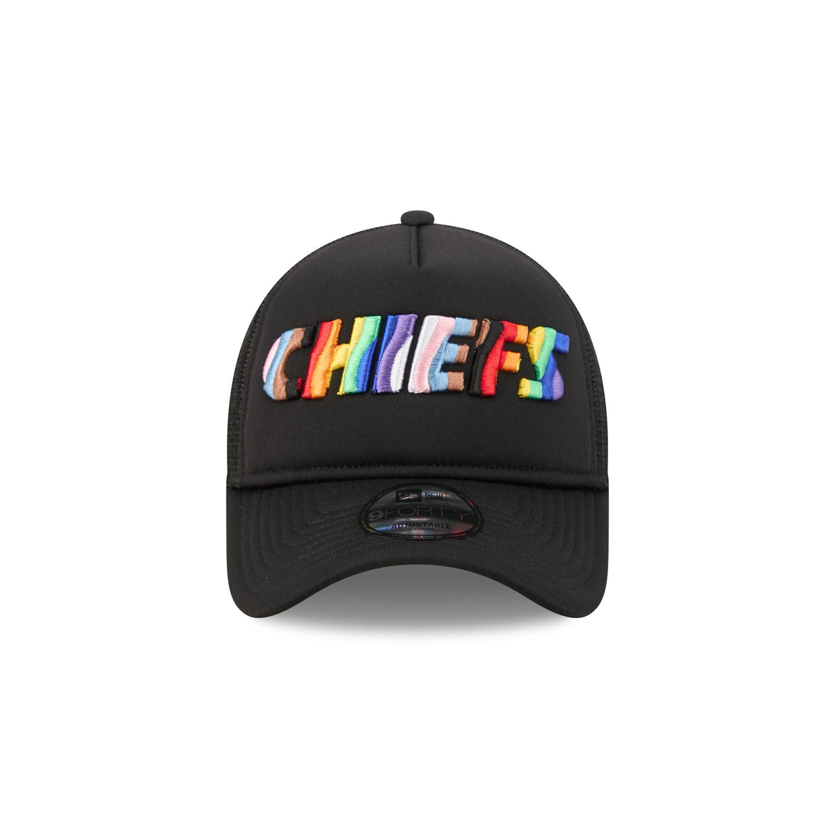 Kansas City Chiefs Rainbow Wordmark 9FORTY A-Frame Trucker Hat