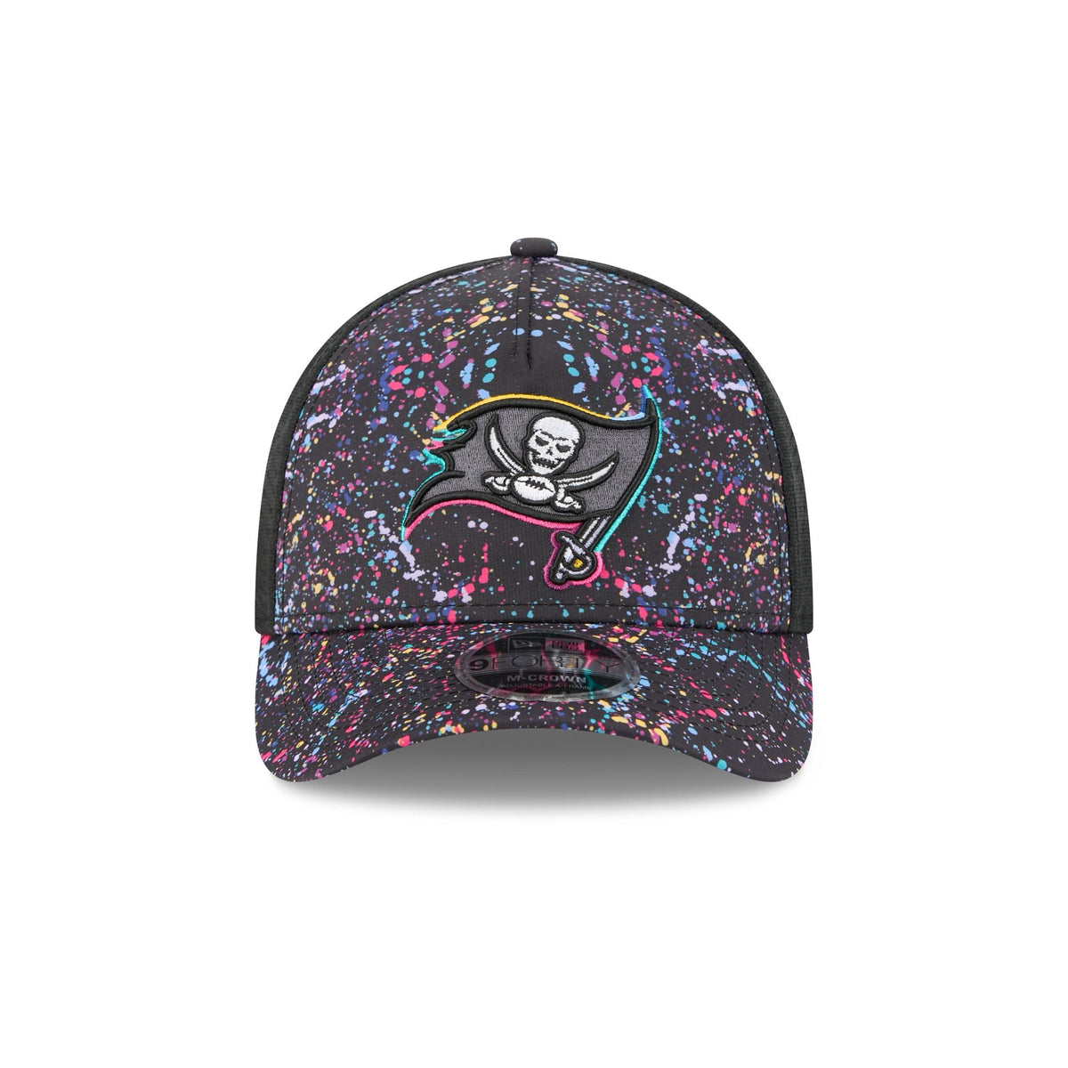 Tampa Bay Buccaneers 2025 Crucial Catch 9FORTY M-Crown A-Frame Trucker Hat