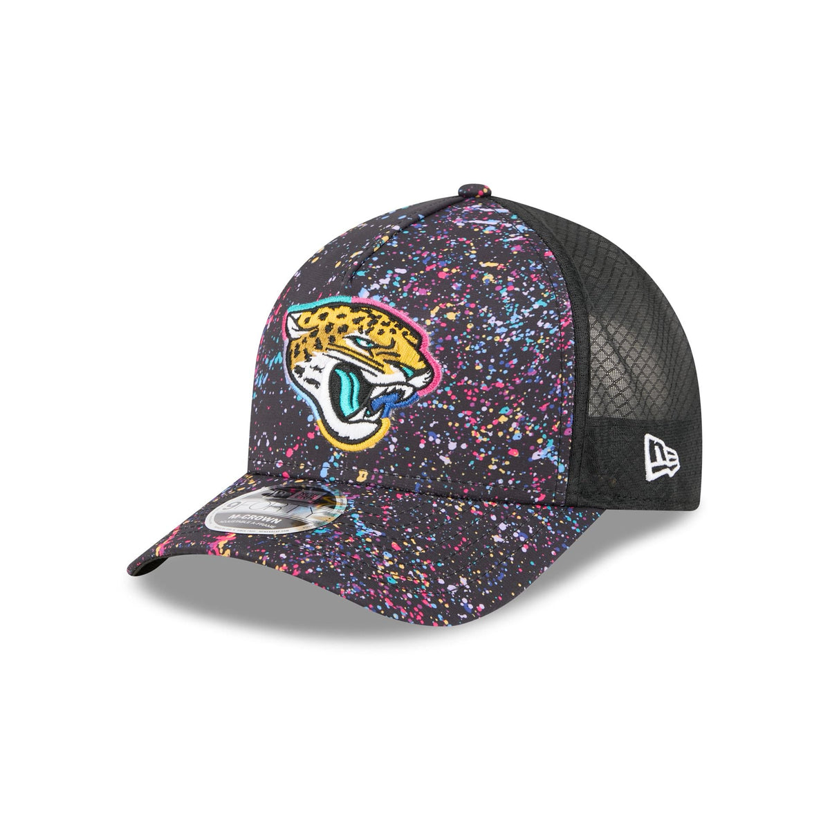 Jacksonville Jaguars 2025 Crucial Catch 9FORTY M-Crown A-Frame Trucker Hat