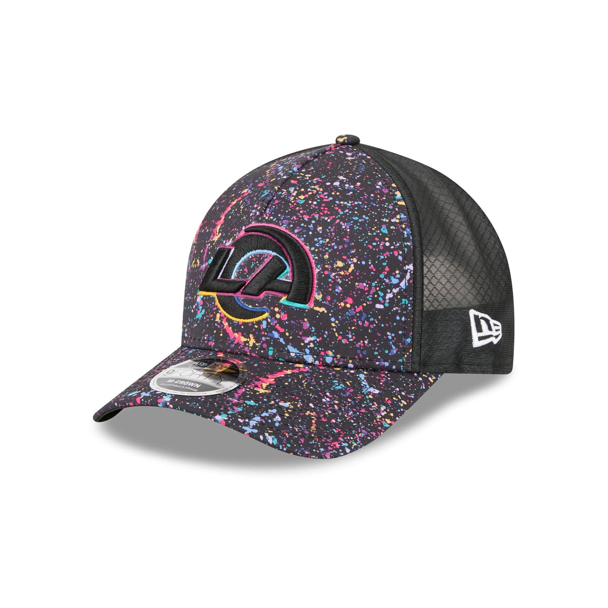 Los Angeles Rams 2025 Crucial Catch 9FORTY M-Crown A-Frame Trucker Hat