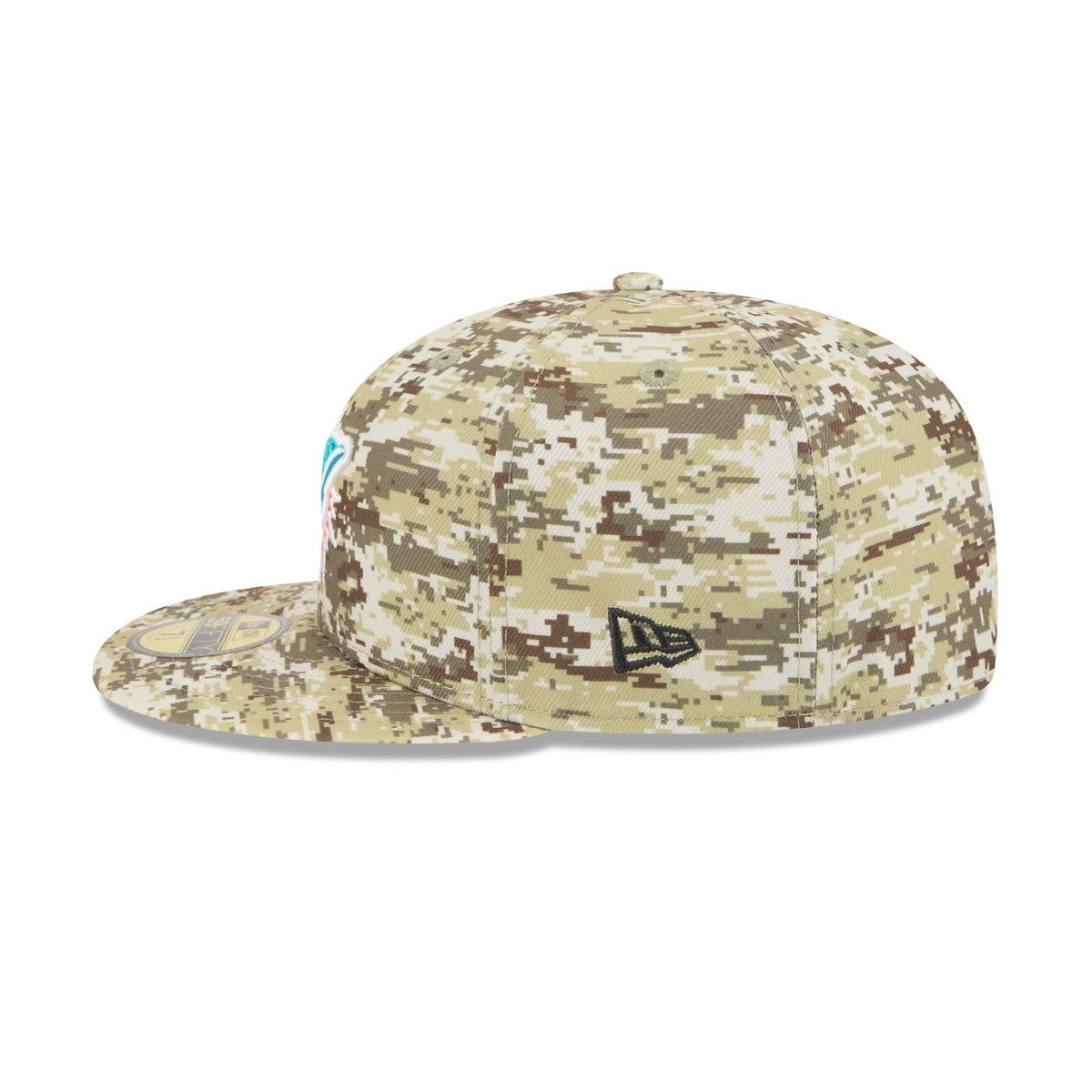 Miami Dolphins 2025 Salute to Service Fan Gear 59FIFTY Fitted Hat