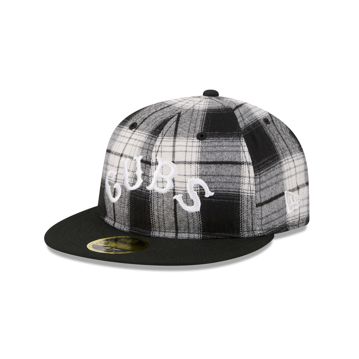 Chicago Cubs Grunge Plaid Retro Crown 59FIFTY Fitted Hat