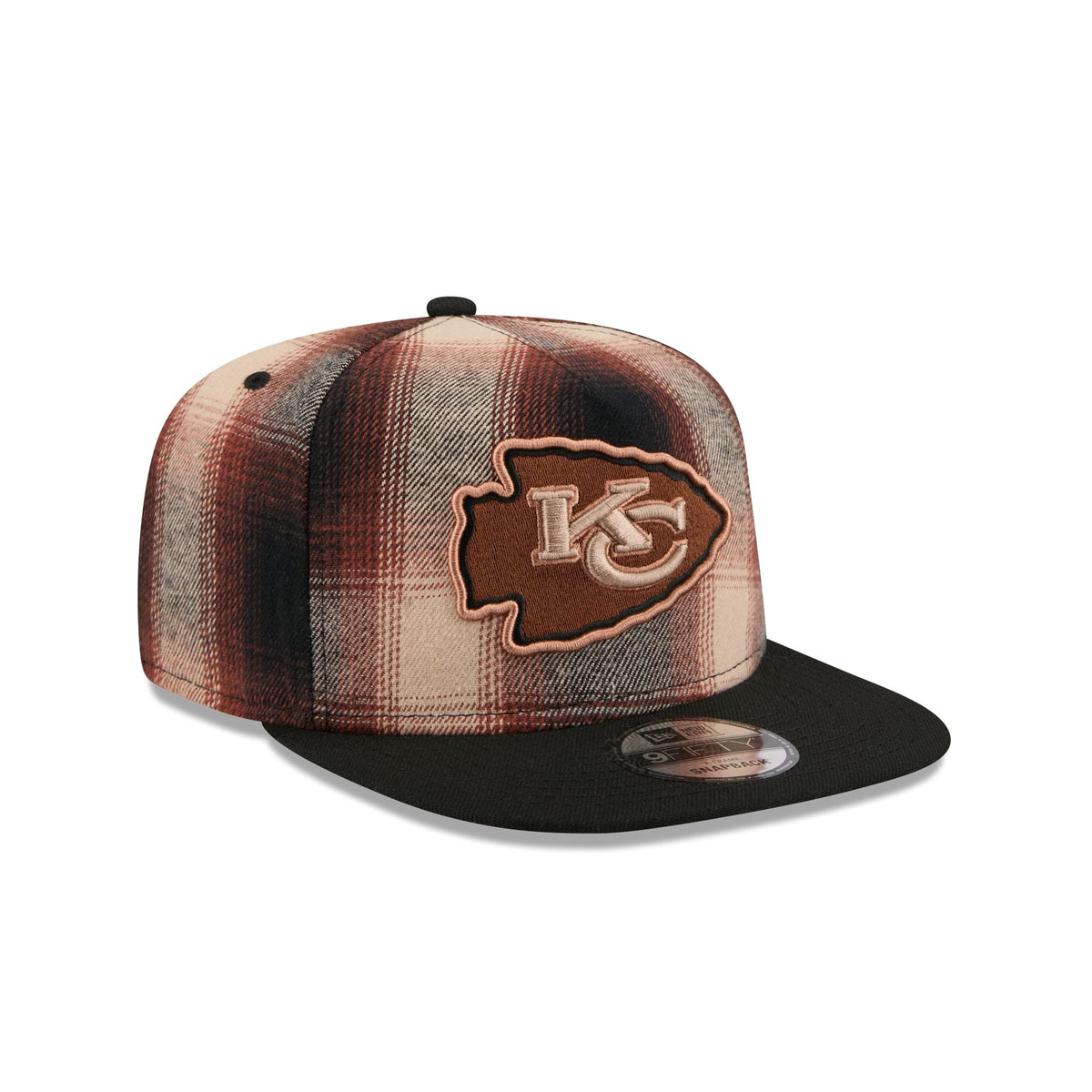 Kansas City Chiefs Grunge Plaid 9FIFTY A-Frame Adjustable Hat