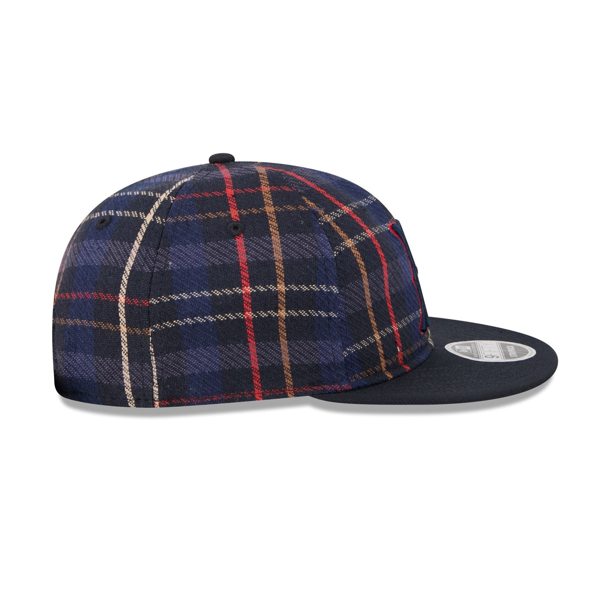 Brooklyn Dodgers Grunge Plaid Retro Crown 9FIFTY Adjustable Hat