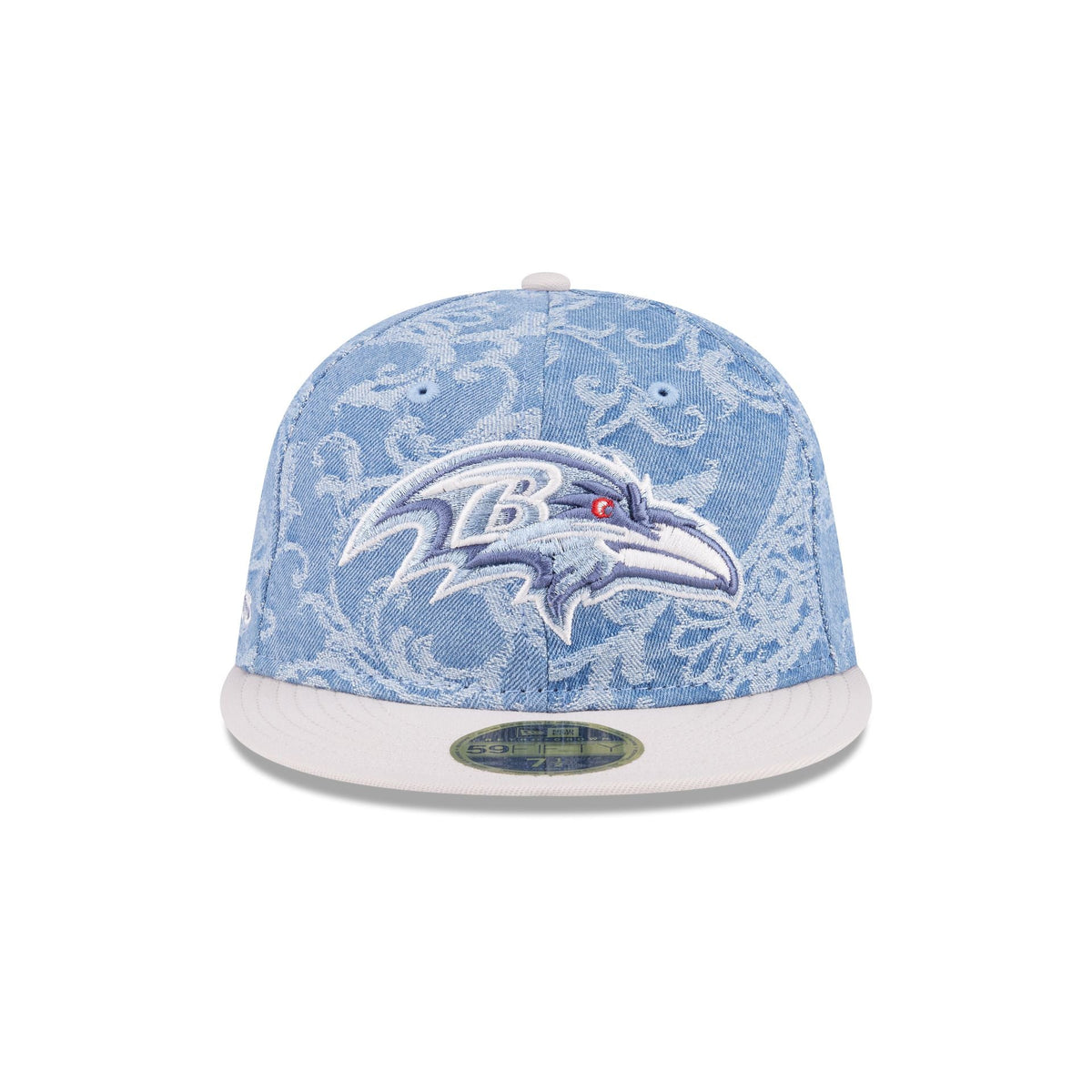 Just Caps Jacquard Denim Baltimore Ravens Retro Crown 59FIFTY Fitted Hat