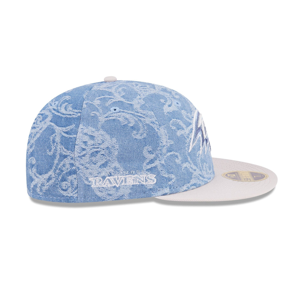 Just Caps Jacquard Denim Baltimore Ravens Retro Crown 59FIFTY Fitted Hat