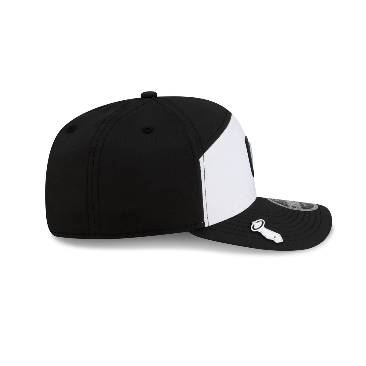 Los Angeles Angels 2026 Clubhouse Black & White Split Panel 9SEVENTY Stretch-Snap Hat
