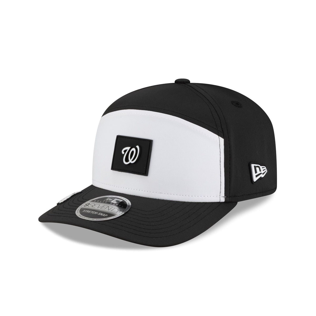 Washington Nationals 2026 Clubhouse Black & White Split Panel 9SEVENTY Stretch-Snap Hat