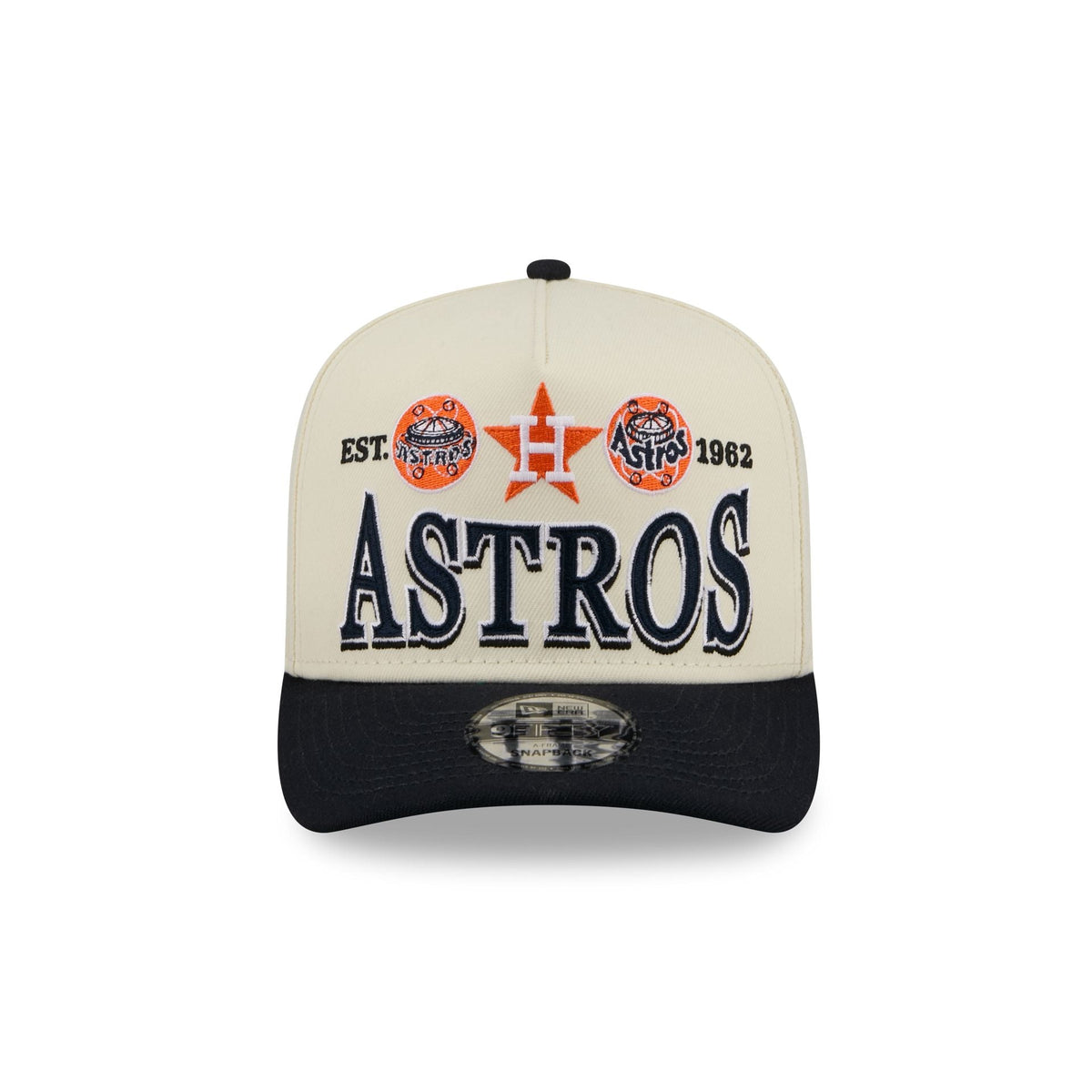 Houston Astros Three Hit Chrome White 9FIFTY A-Frame Snapback Hat