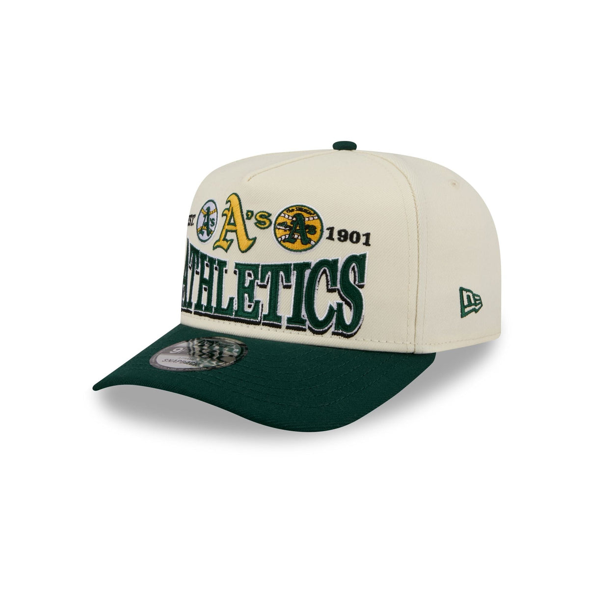 Athletics Three Hit Chrome White 9FIFTY A-Frame Snapback Hat