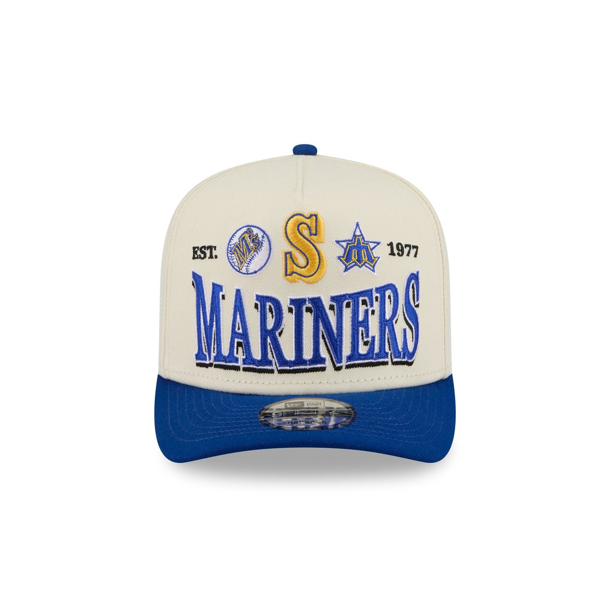 Seattle Mariners Three Hit Chrome White 9FIFTY A-Frame Snapback Hat