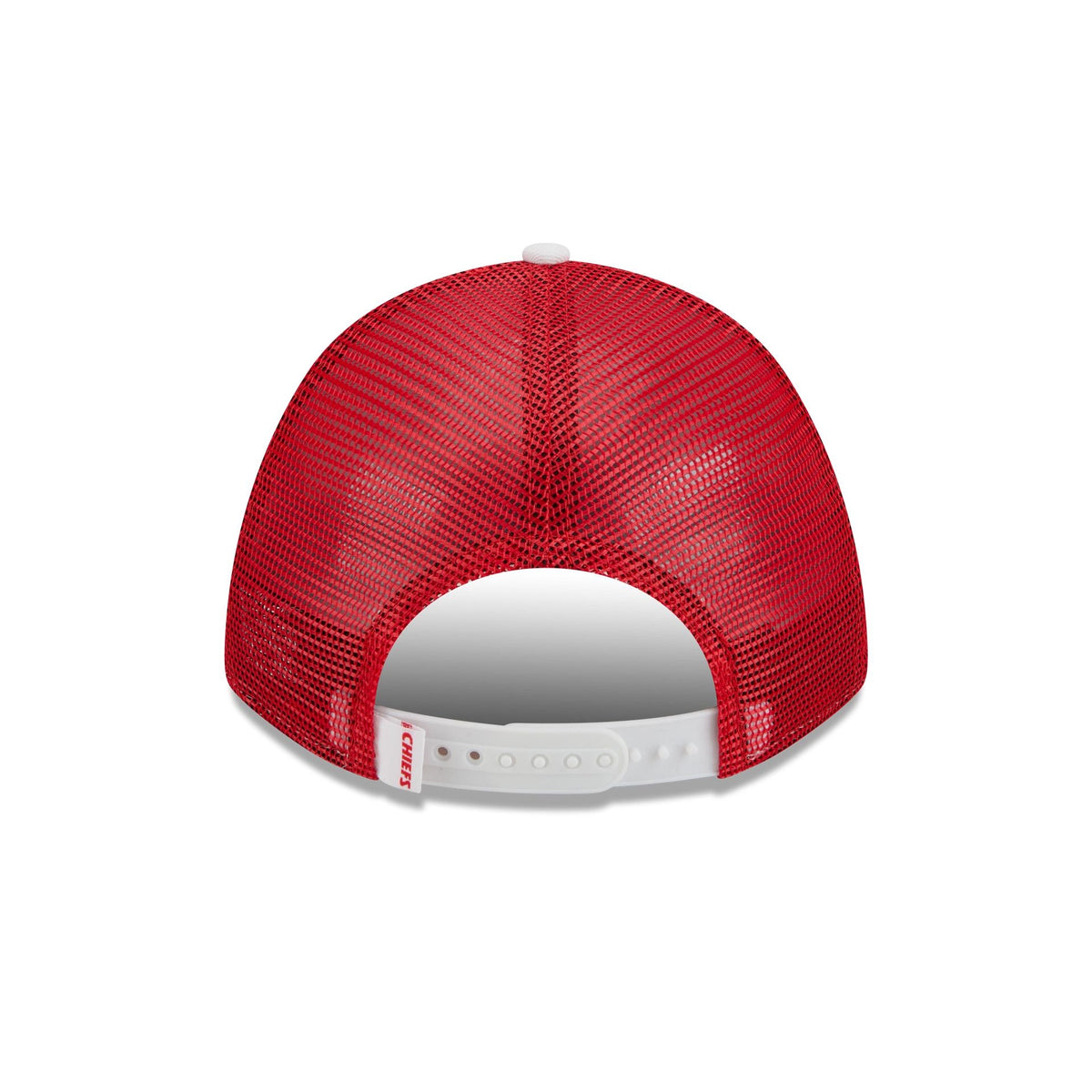 Kansas City Chiefs Optic White Felt Logo Women's 9FORTY M-Crown A-Frame Trucker Hat