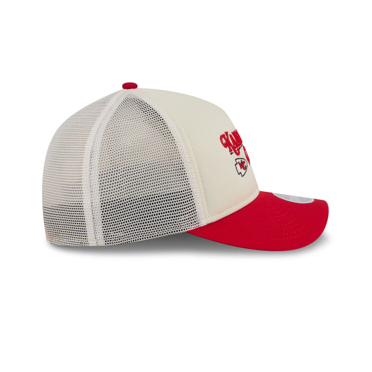 Kansas City Chiefs Retro Chrome Women's White 9FORTY M-Crown A-Frame Trucker Hat