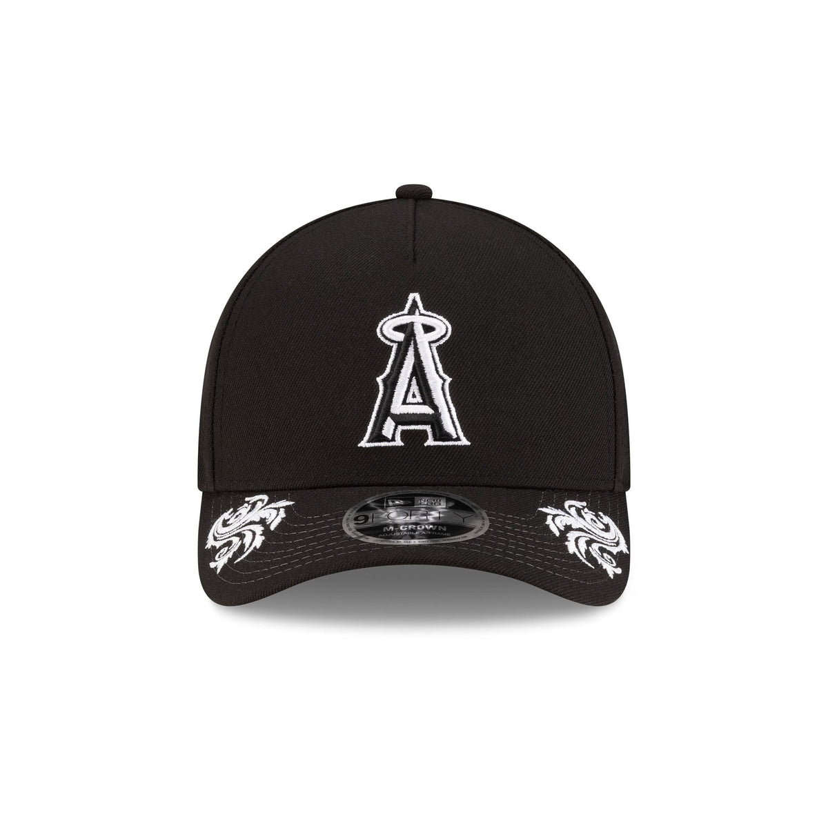 Los Angeles Angels Script Black and White 9FORTY M-Crown A-Frame Snapback Hat