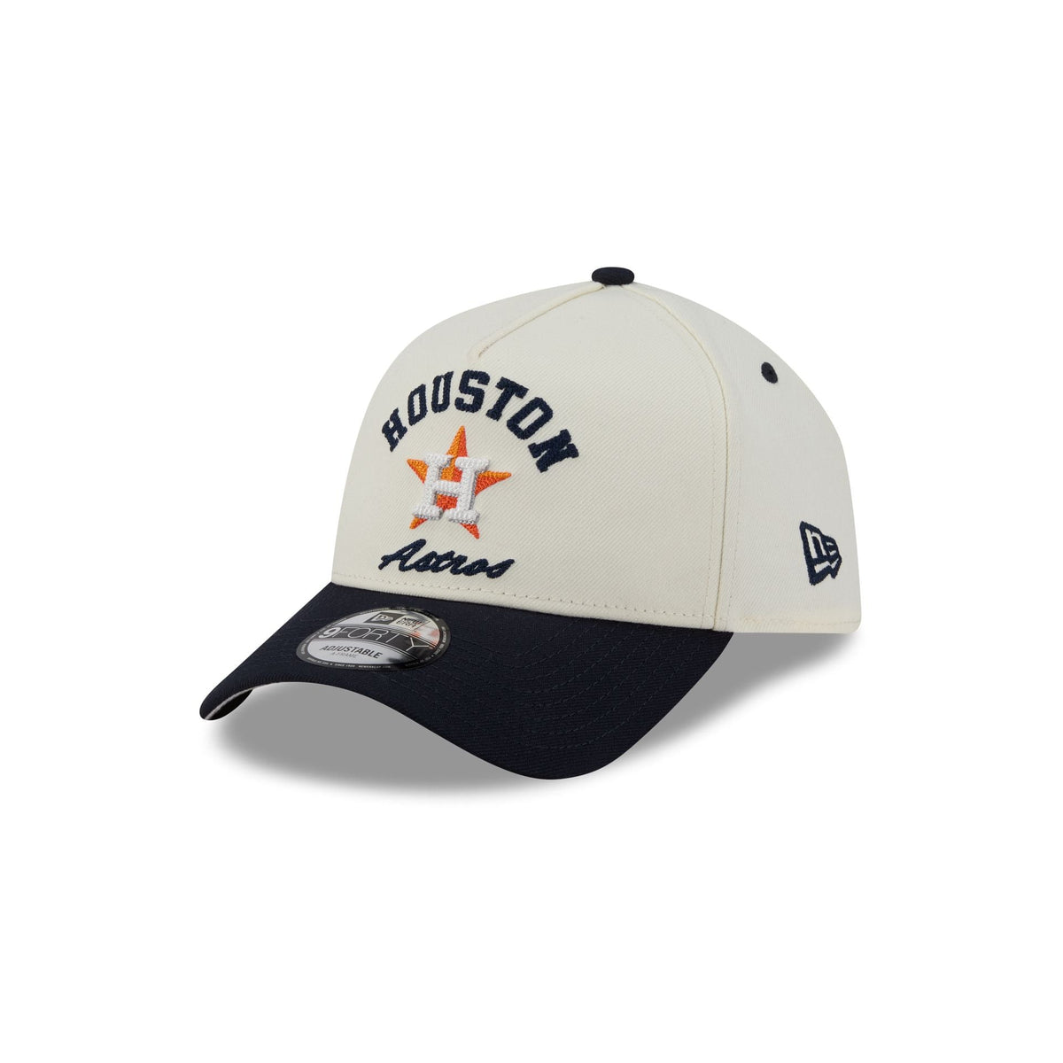Houston Astros Chrome White Arched 9FORTY A-Frame Snapback Hat