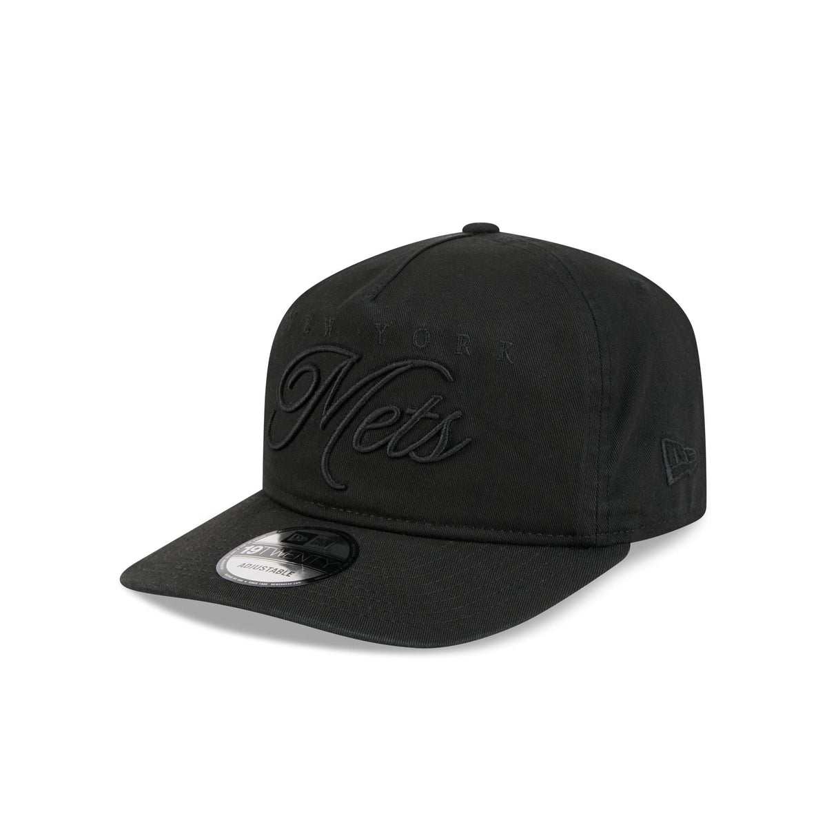 New York Mets All Black Scripted 19TWENTY Adjustable Hat