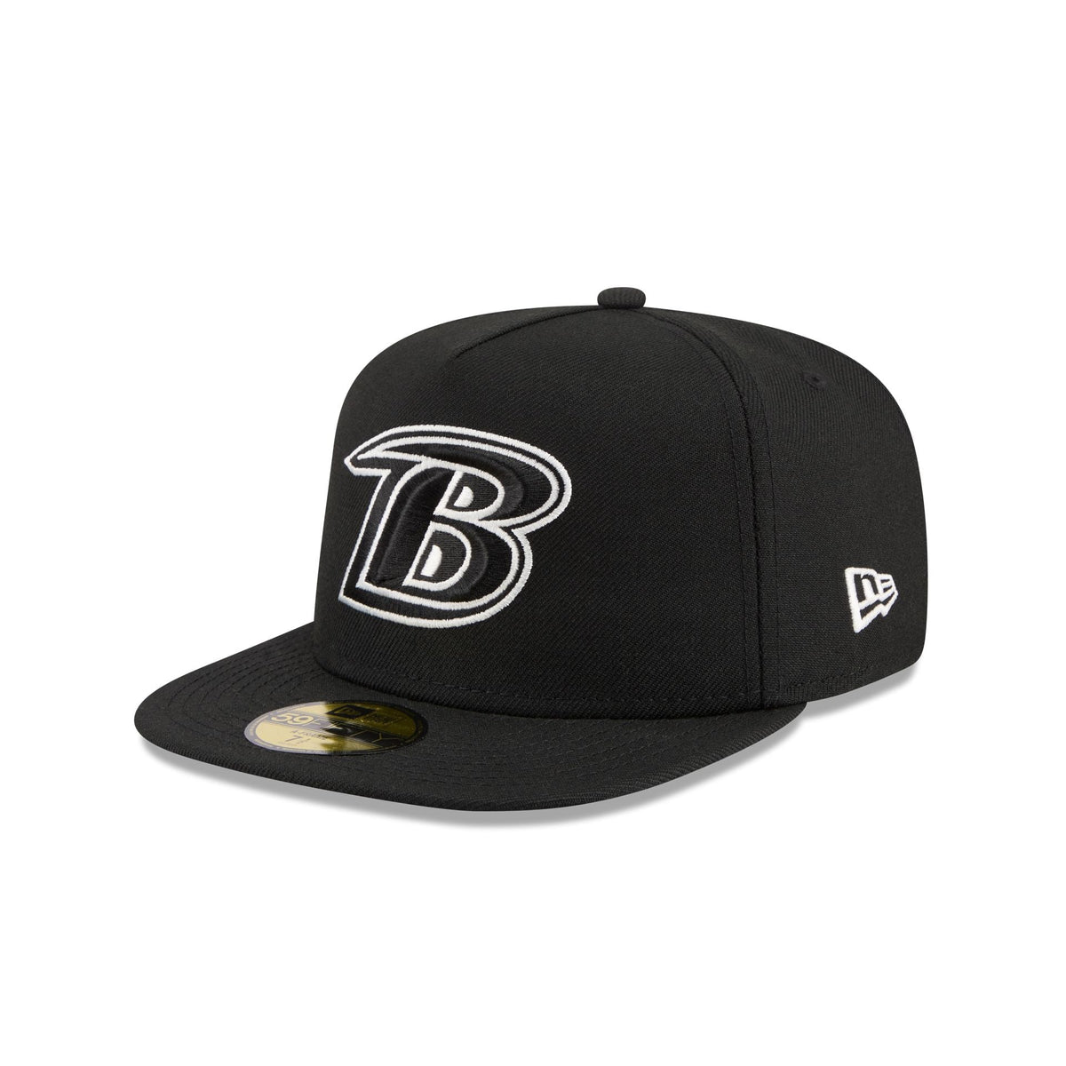 Just Caps Chiseled Logo Baltimore Ravens 59FIFTY A-Frame Fitted Hat