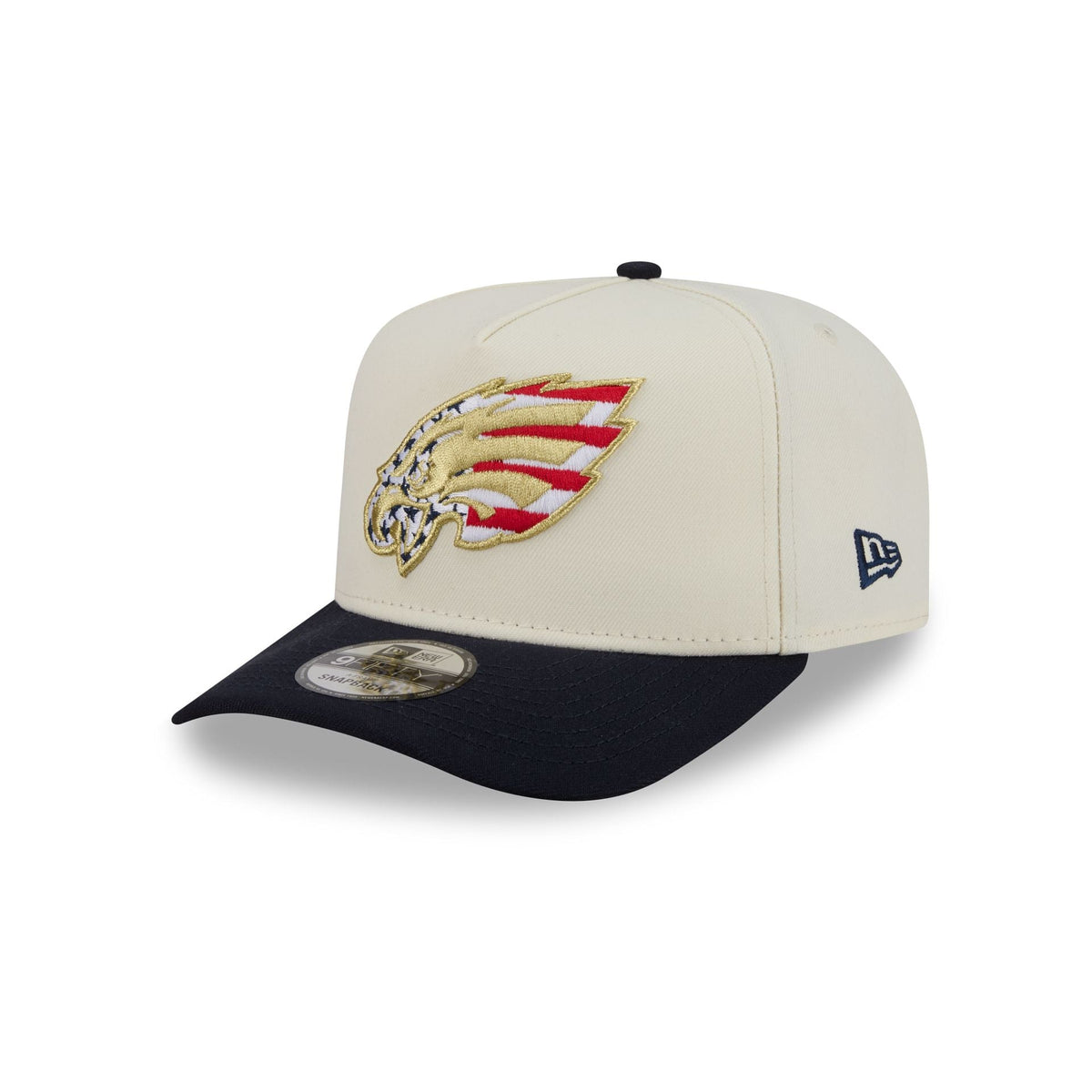 Philadelphia Eagles Chrome White Stars and Stripes 9FIFTY A-Frame Snapback Hat