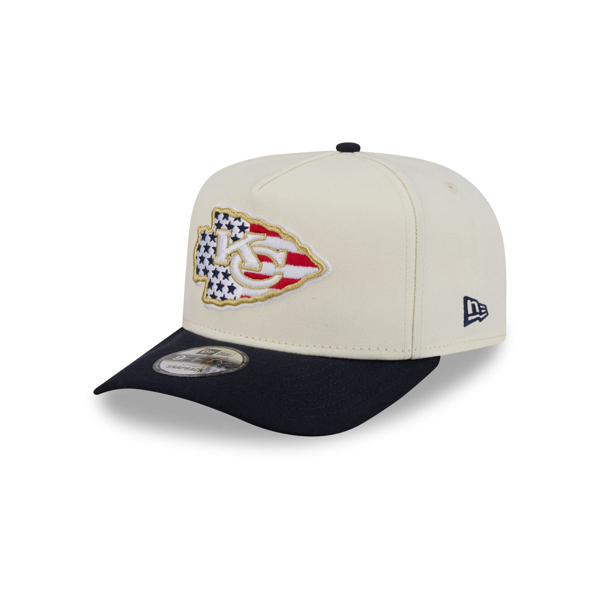 Kansas City Chiefs Chrome White Stars and Stripes 9FIFTY A-Frame Snapback Hat