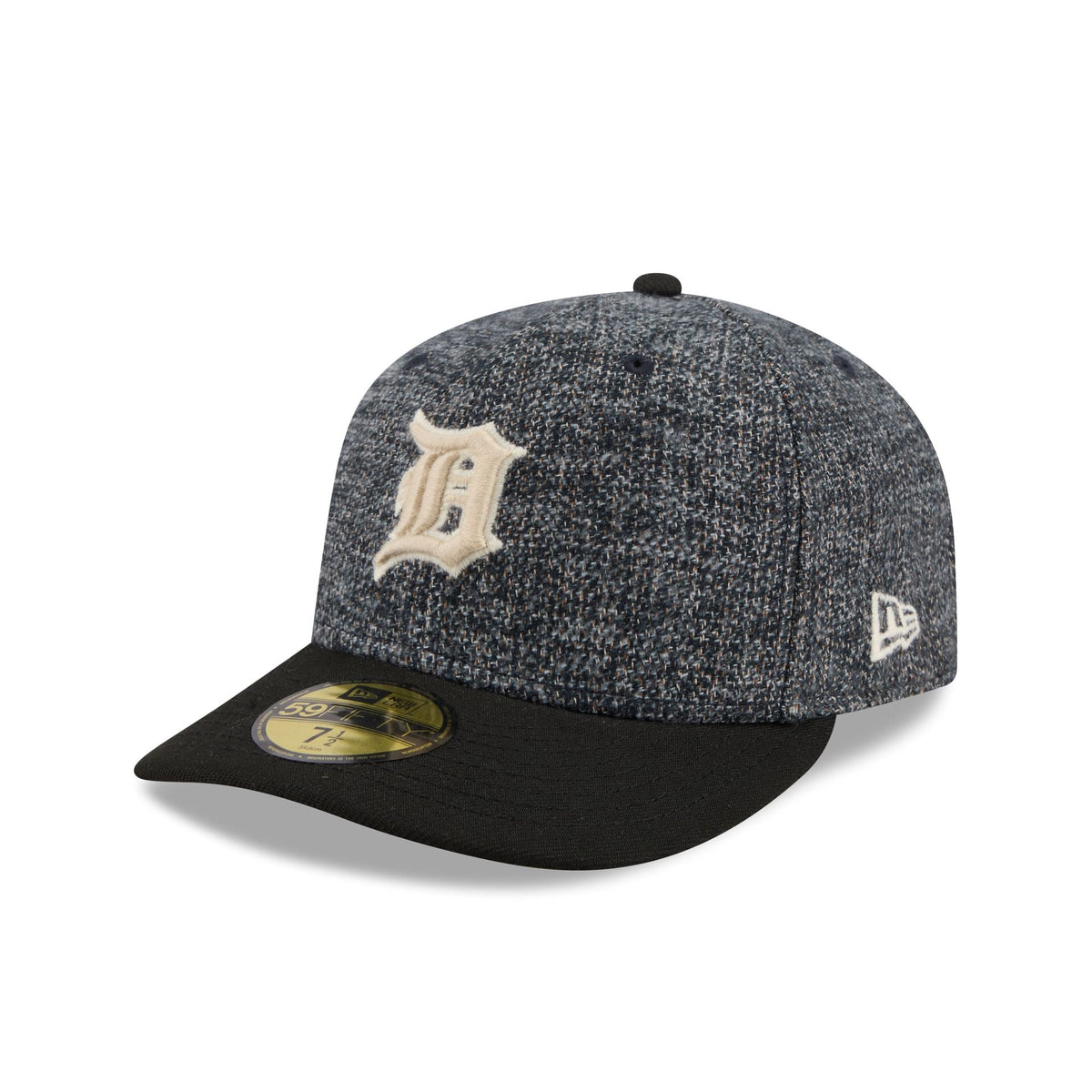 Detroit Tigers Three Looms Tweedy Cotton Black 59FIFTY Fitted Hat