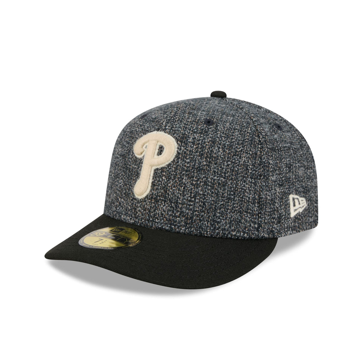 Philadelphia Phillies Three Looms Tweedy Cotton Black 59FIFTY Fitted Hat