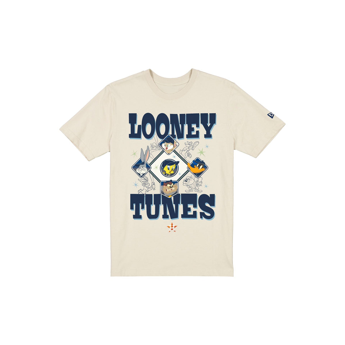 Houston Astros Looney Tunes Diamond Chrome White T-Shirt