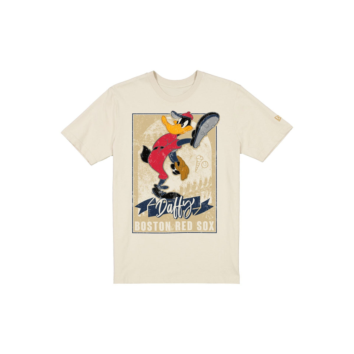 Boston Red Sox Daffy Duck Pitch Chrome White T-Shirt