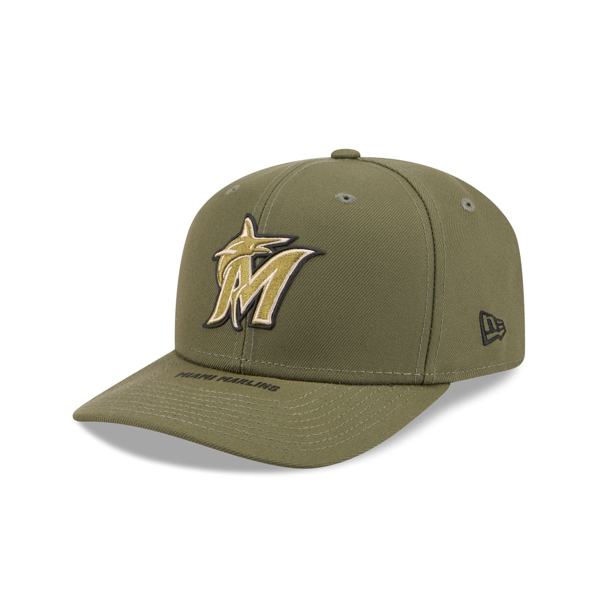 Miami Marlins Armed Forces Day 2026 9SEVENTY Stretch-Snap Hat