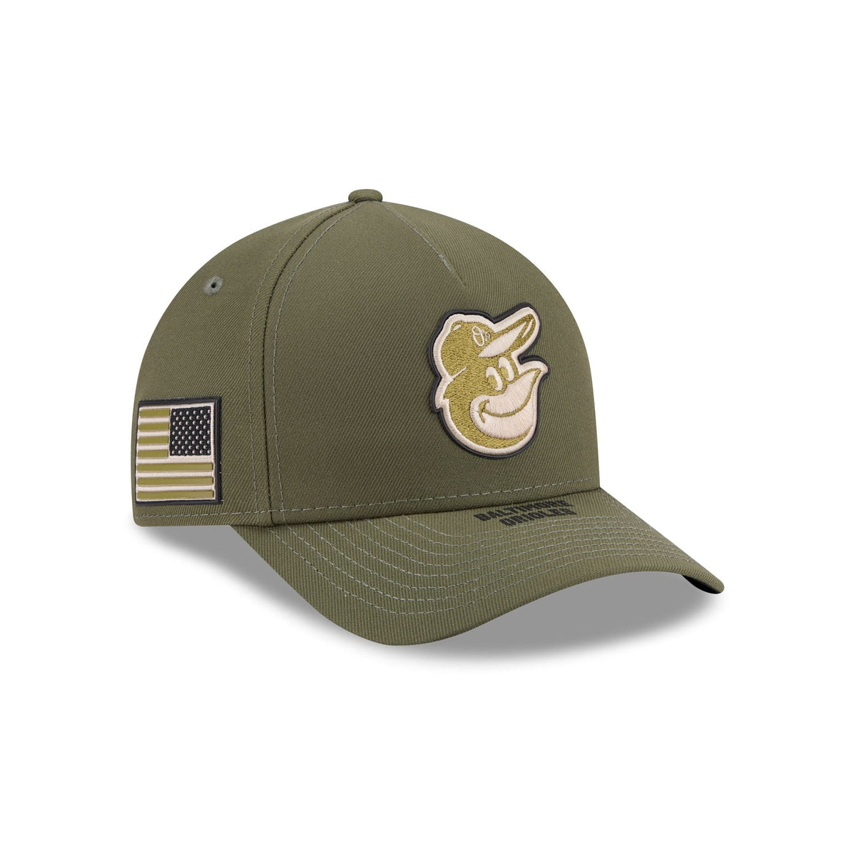Baltimore Orioles Armed Forces Day 2026 9FORTY M-Crown A-Frame Snapback Hat