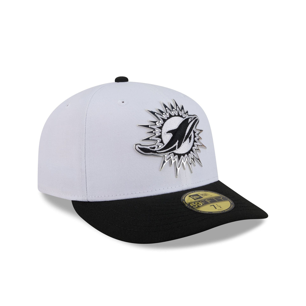 Miami Dolphins 2026 Draft Black and White 59FIFTY Fitted Hat