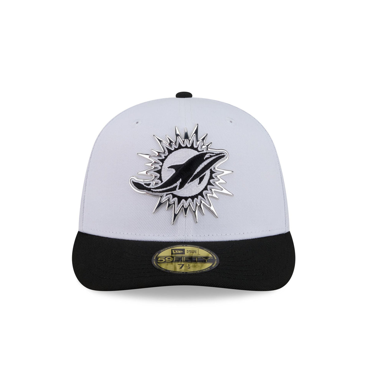 Miami Dolphins 2026 Draft Black and White 59FIFTY Fitted Hat