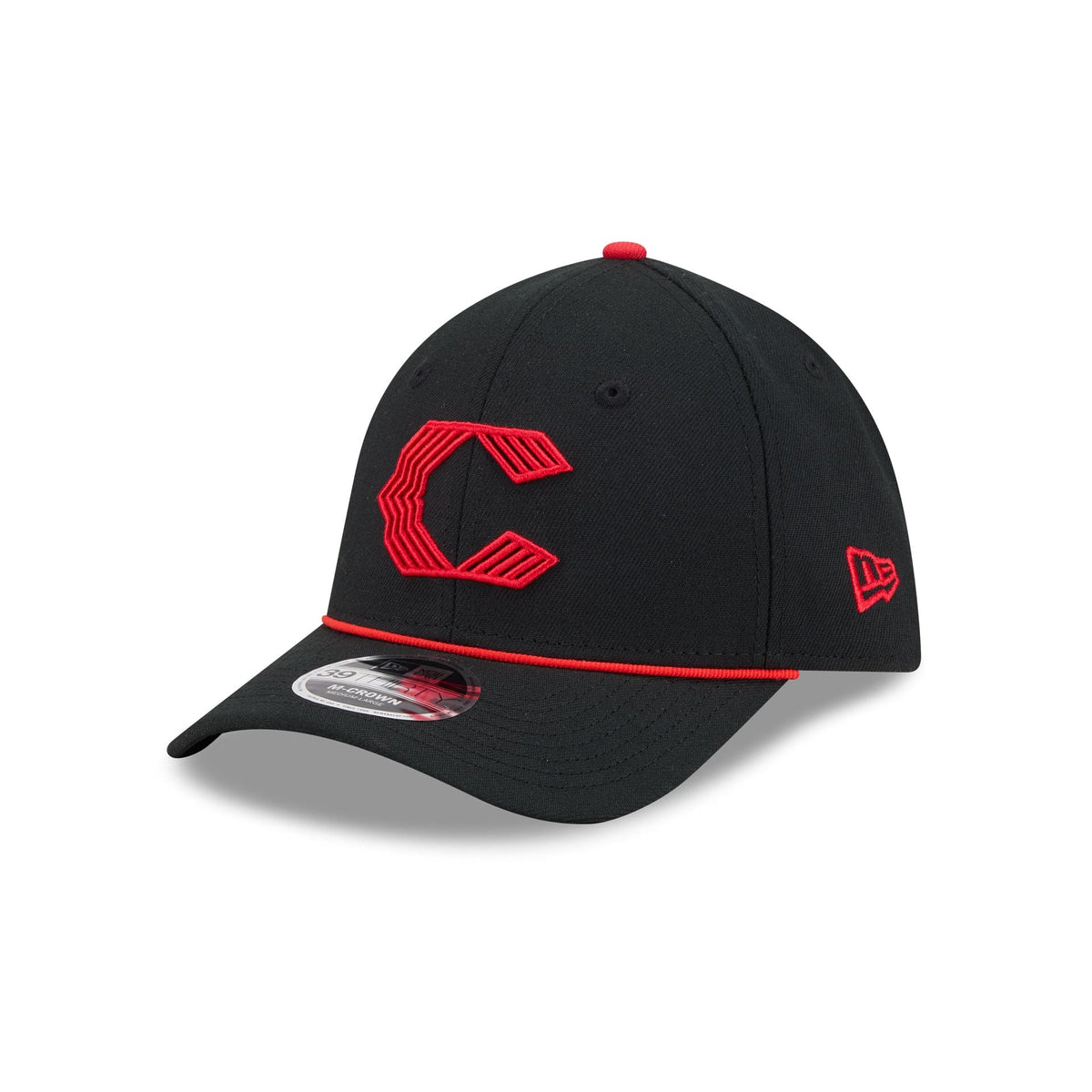 Cincinnati Reds 2026 City Connect Black 39THIRTY M-Crown Stretch Fit Hat