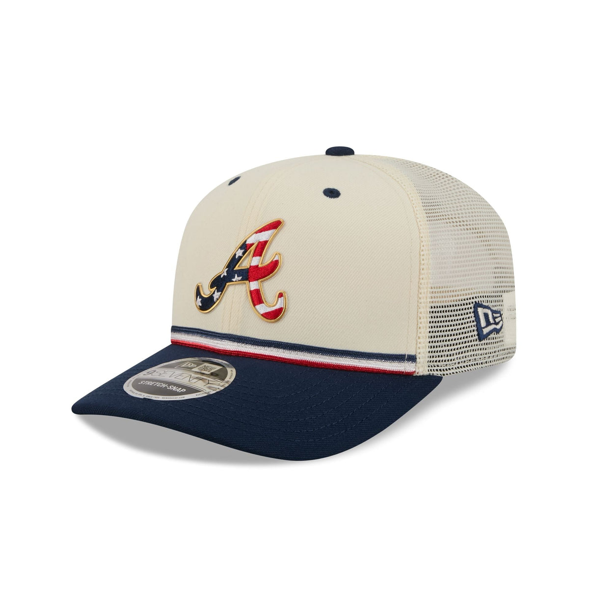 Atlanta Braves Independence Day 2026 9SEVENTY Trucker Hat