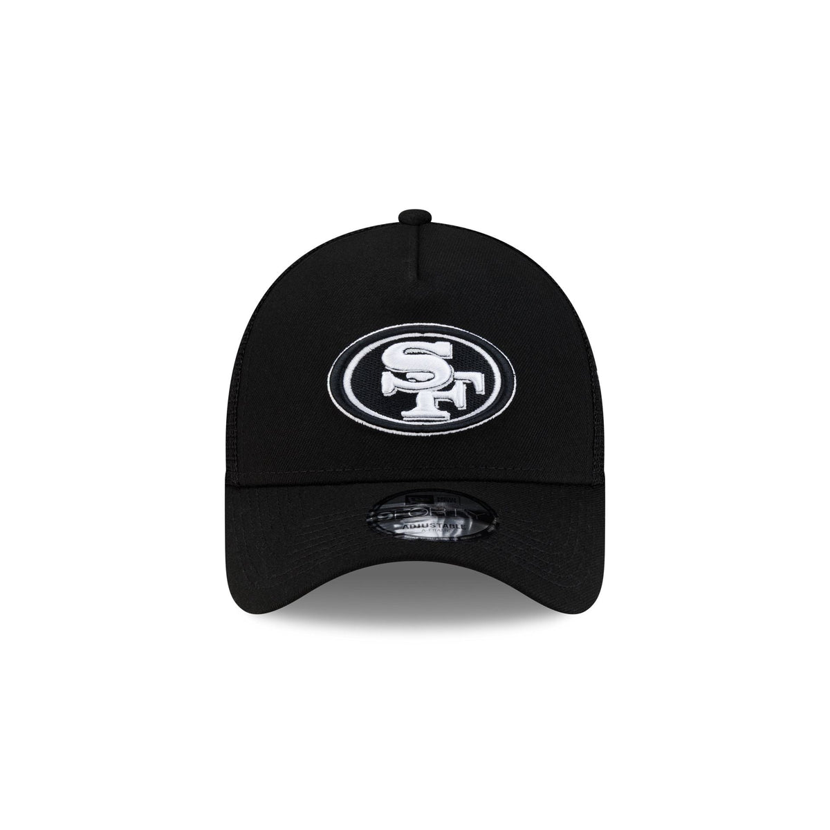 San Francisco 49ers Side Script Black 9FORTY A-Frame Trucker Hat
