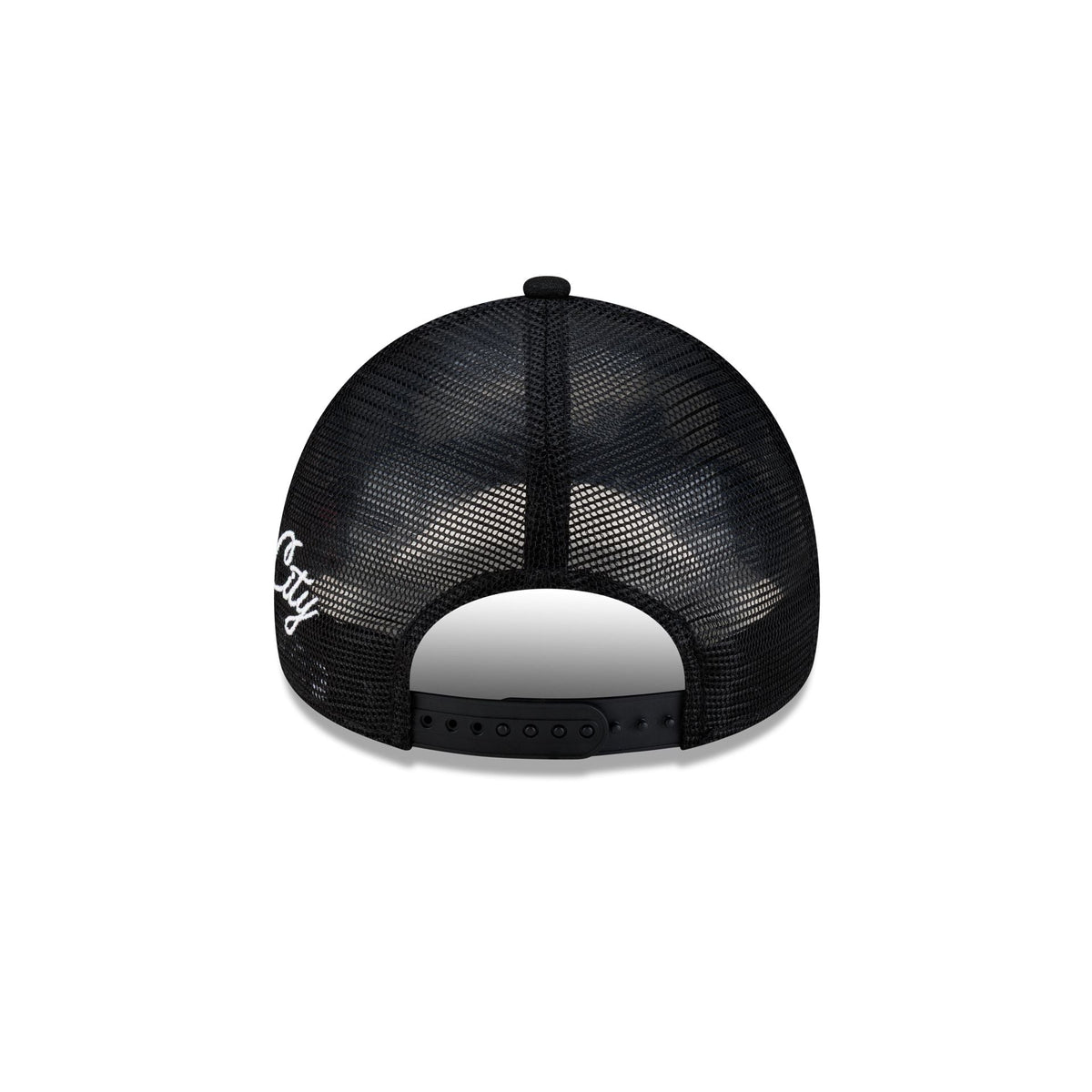 Kansas City Chiefs Side Script Black 9FORTY A-Frame Trucker Hat