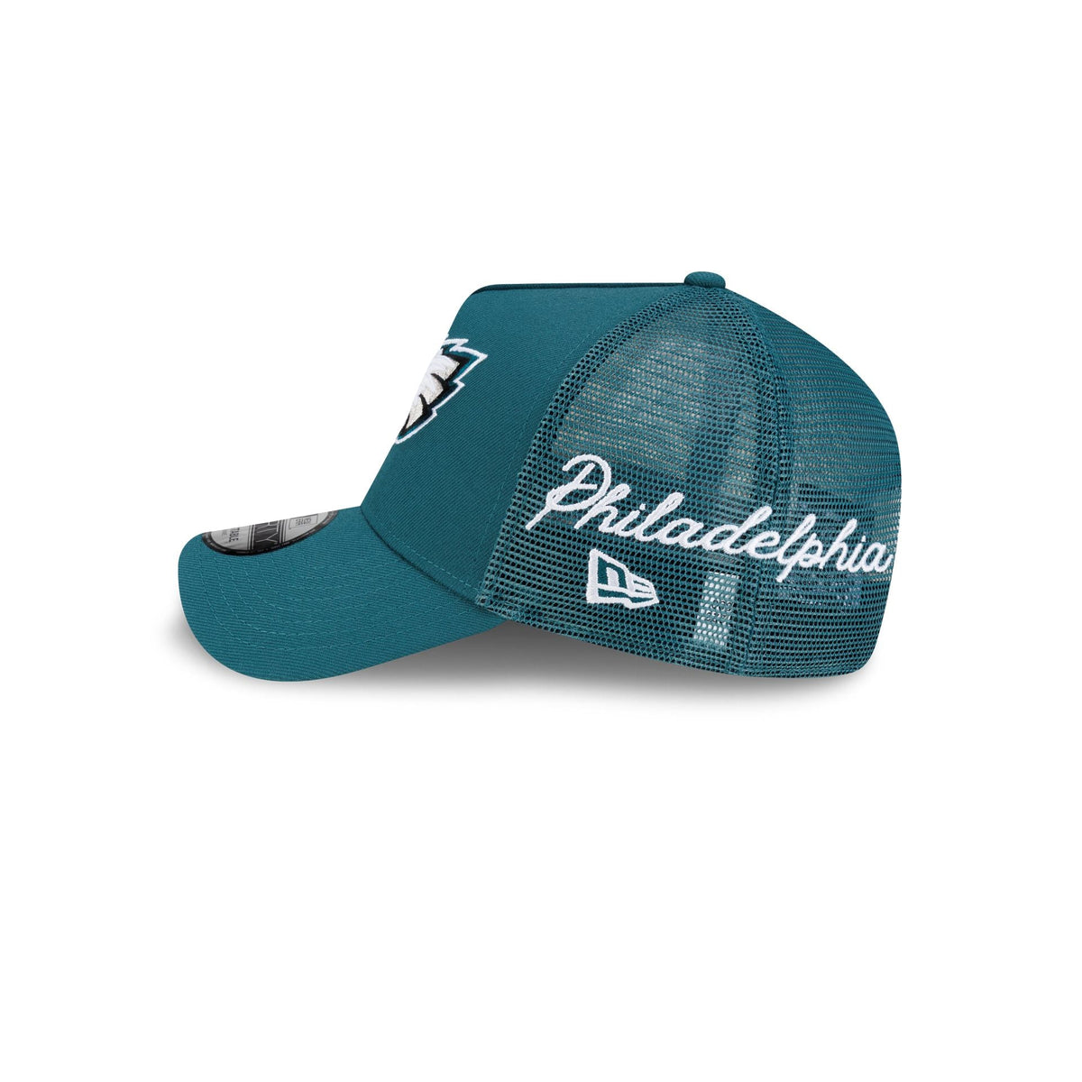 Philadelphia Eagles Side Script 9FORTY A-Frame Trucker Hat