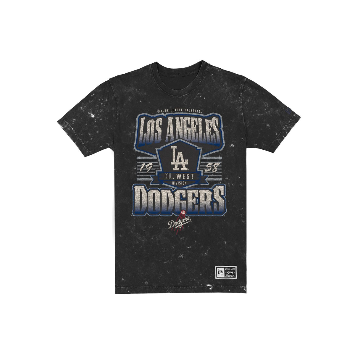 Los Angeles Dodgers Throwback Washed Graphic Black T-Shirt