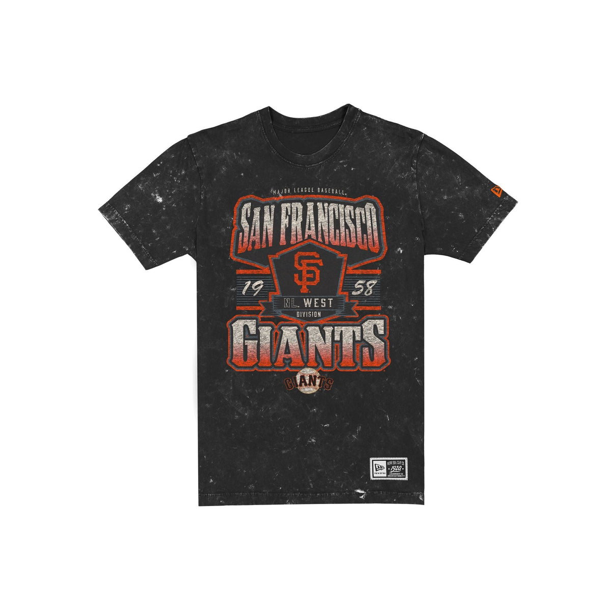 San Francisco Giants Throwback Washed Graphic Black T-Shirt