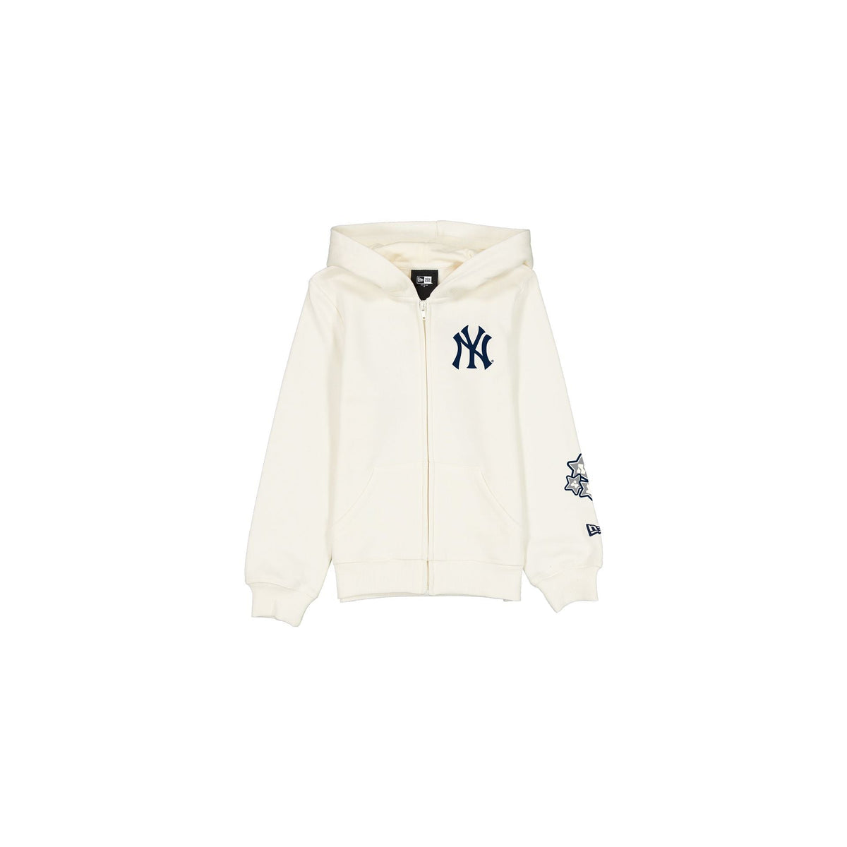 New York Yankees Girls Chrome White Full-Zip Hoodie