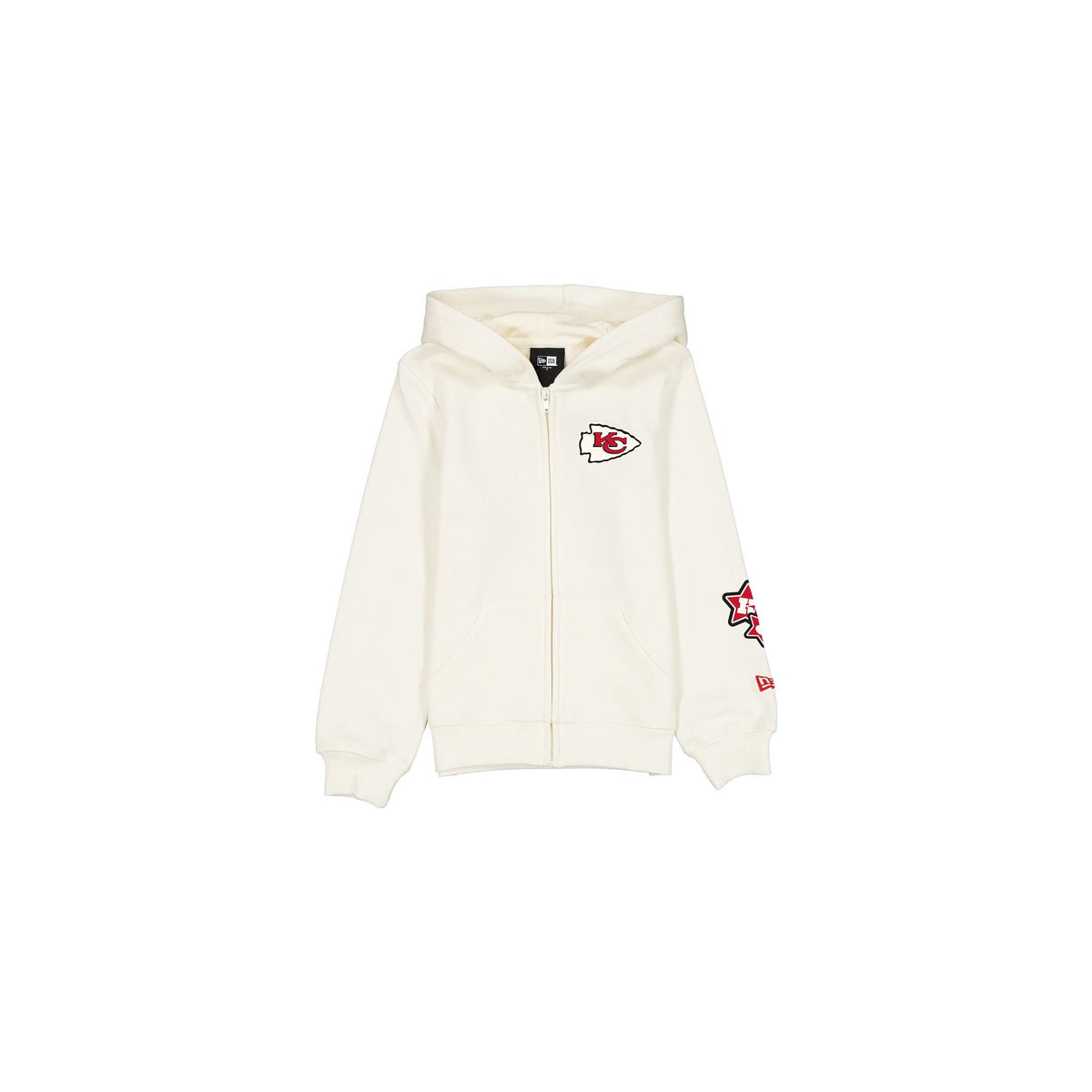 Kansas City Chiefs Girls Chrome White Full-Zip Hoodie