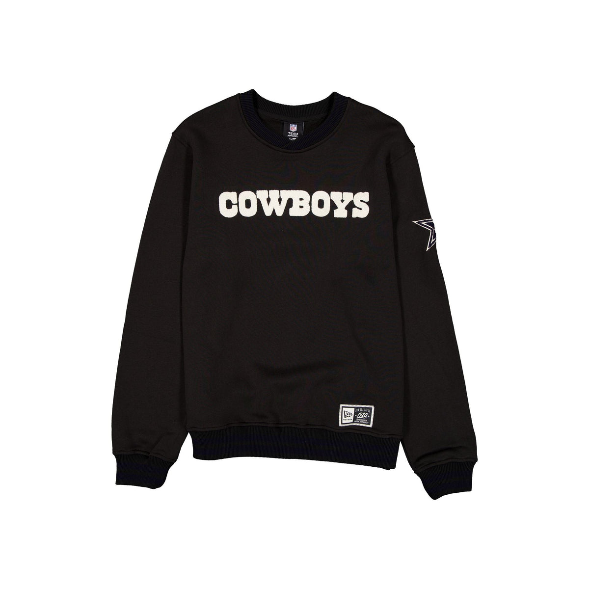 Dallas Cowboys Throwback Boucle Black Crewneck