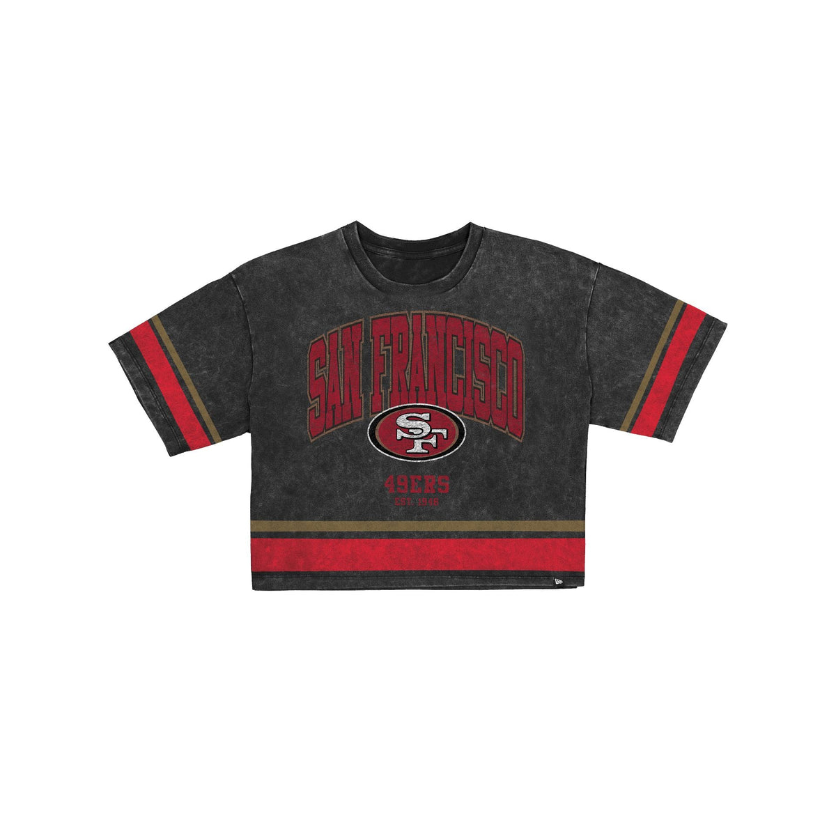 San Francisco 49ers Women's Vintage Stripe Cropped T-Shirt