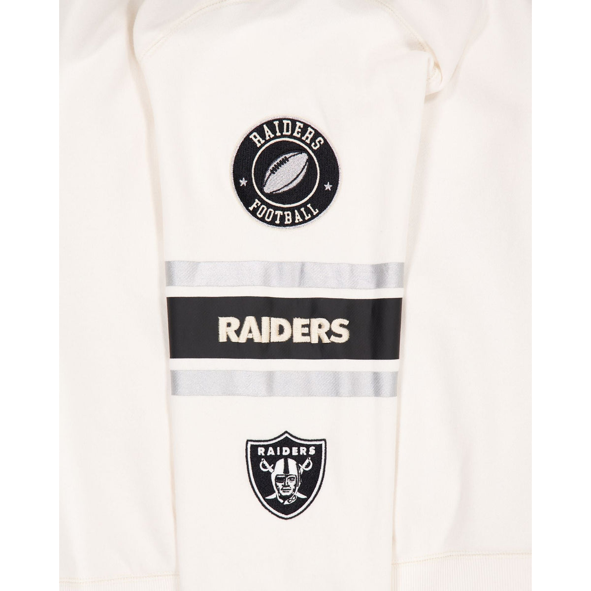 Las Vegas Raiders Women's Chrome White Varsity Crewneck